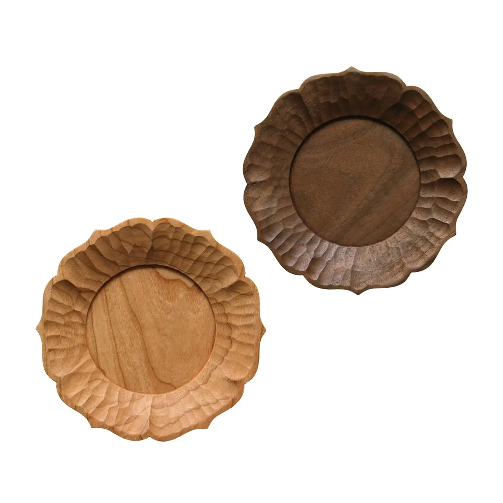 

Mini Wooden Tray Cute Appetizers Food Plate 13cm Multifunctional Round Decoration Jewelry Dish for Vanity Counter Entrance Home
