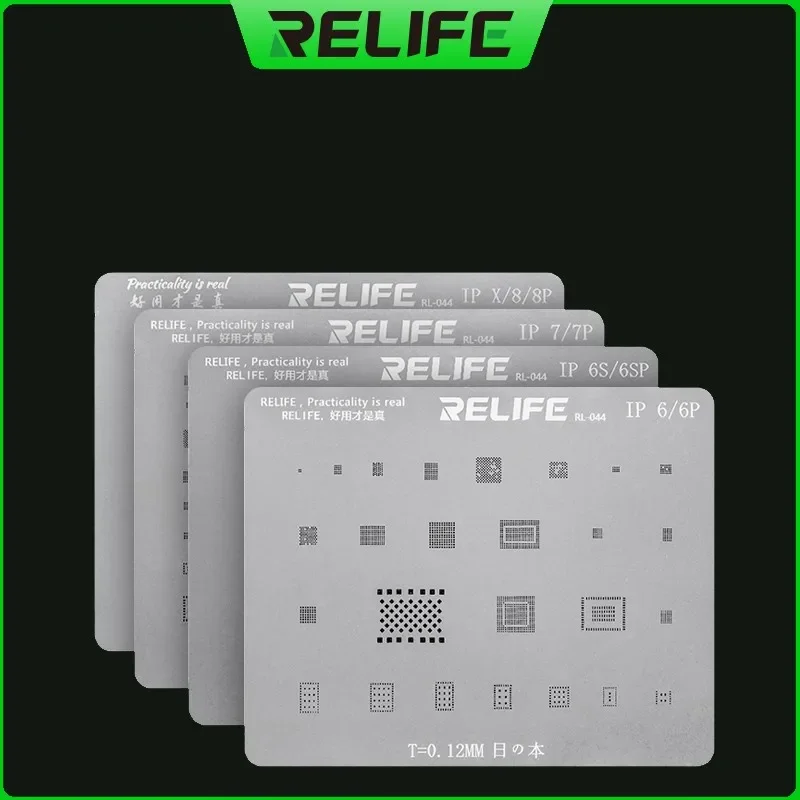 Оперативная память RELIFE CPU A8/A9/A10/A1/A12, микросхема BGA, трафарет для реболлинга, растительная оловянная стальная сетка для iPhone 6/6P/6S/6SP/7G/7P/8P/X/XS max