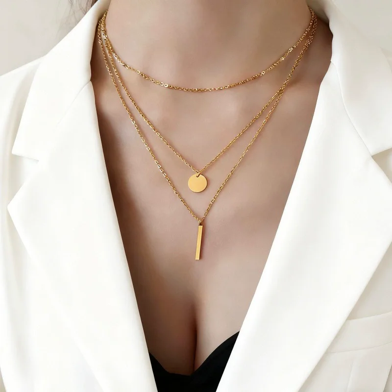 925 Sterling Silver Hot-selling Jewelry Lightweight Luxury High-end Long Necklace Punk Multi-layer Stackable Thick Chain Pendant