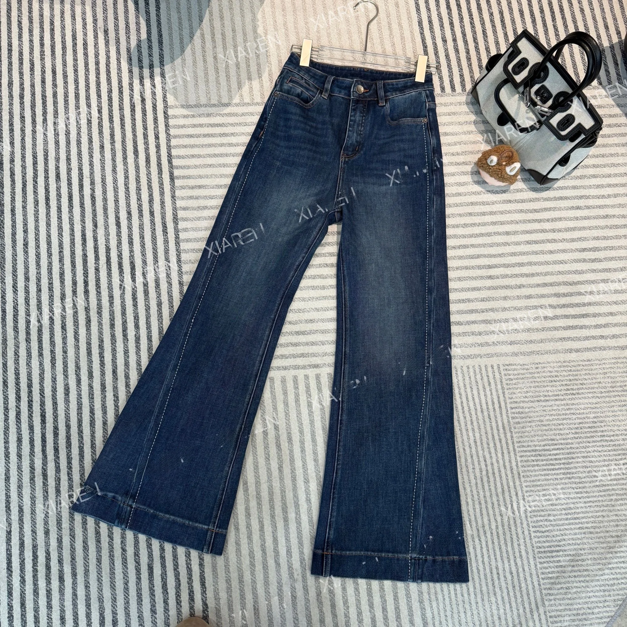 

Джинсы XIAREN Color Blo прямого кроя, повседневные, с высокой талией, стройнящие, из денима, для женщин, осенняя новинка, свободный крой