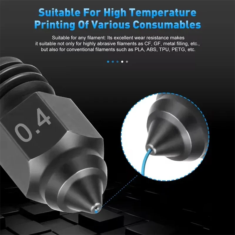 3D Printer Parts for Creality Ender 5 Max Hardened Steel Nozzle 0.4 0.6 0.8mm Hotend Nozzles 450℃ Harden Extruder for Ender5 MAX