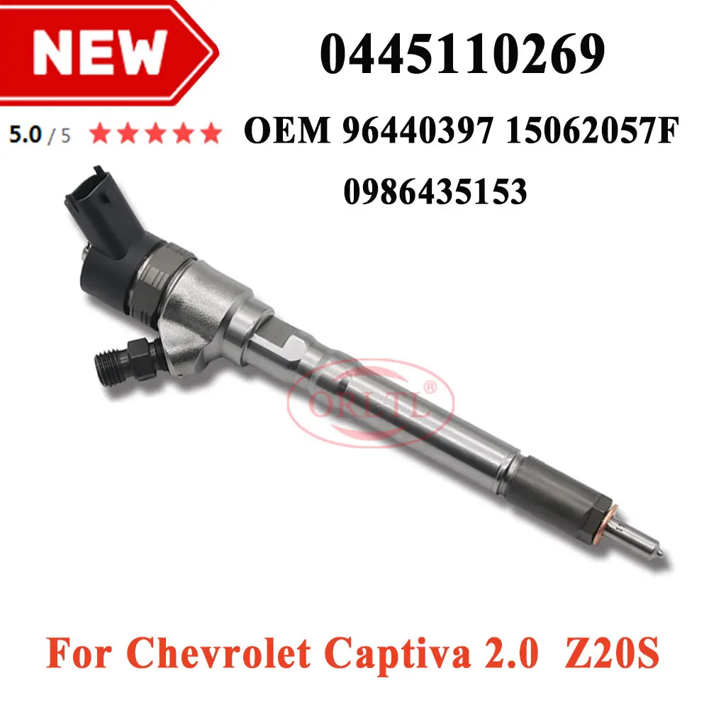 New 0445110269 Common Rail Fuel Injector 0 445 110 269 Diesel Injector 0986435153/0986435238 for 96440397 15062057F