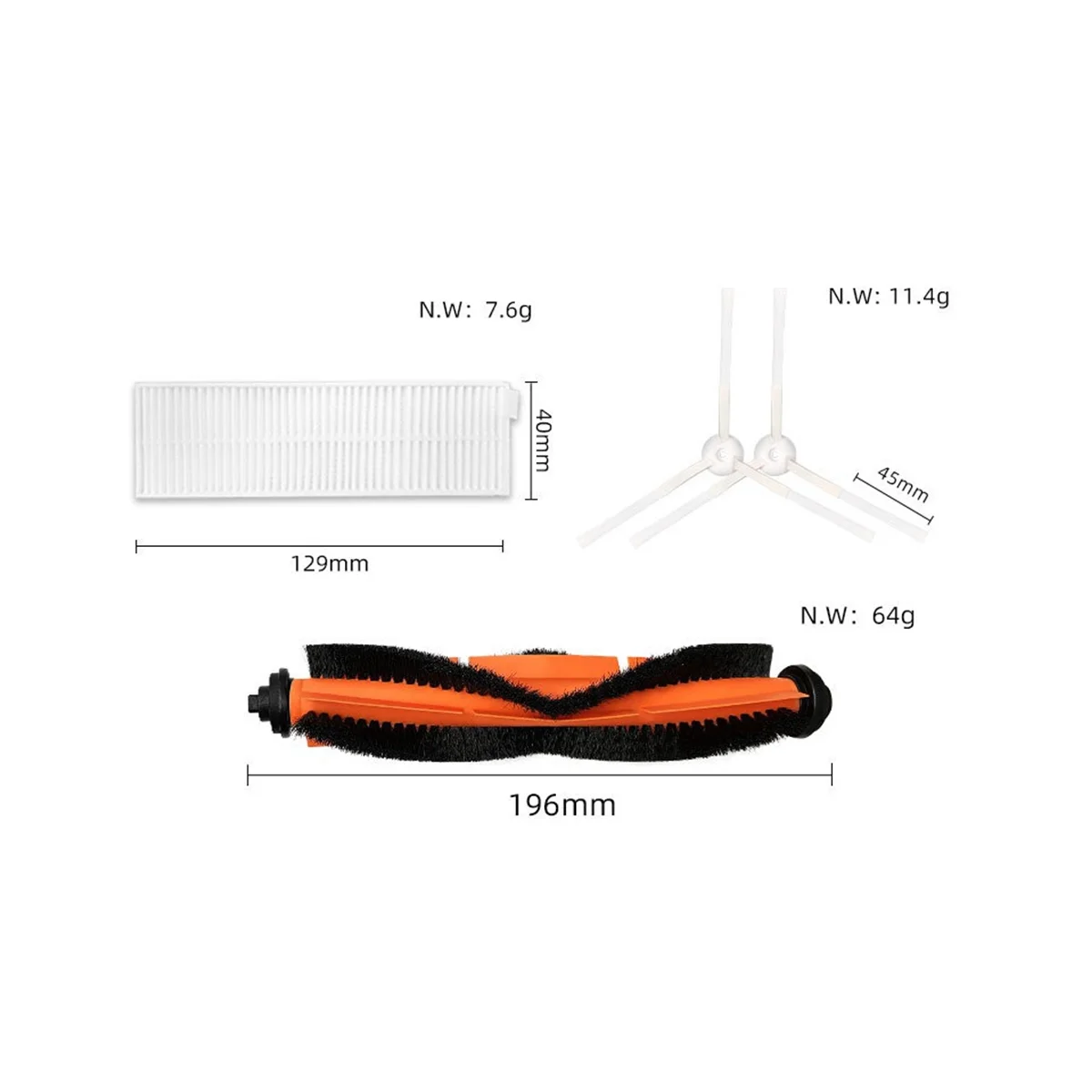 Filtr HEPA do robota sprzątającego G1 Vacuum-Mop Essential, szczotka główna, szczotka boczna, części zamienne do robota sprzątającego do domu-HIM