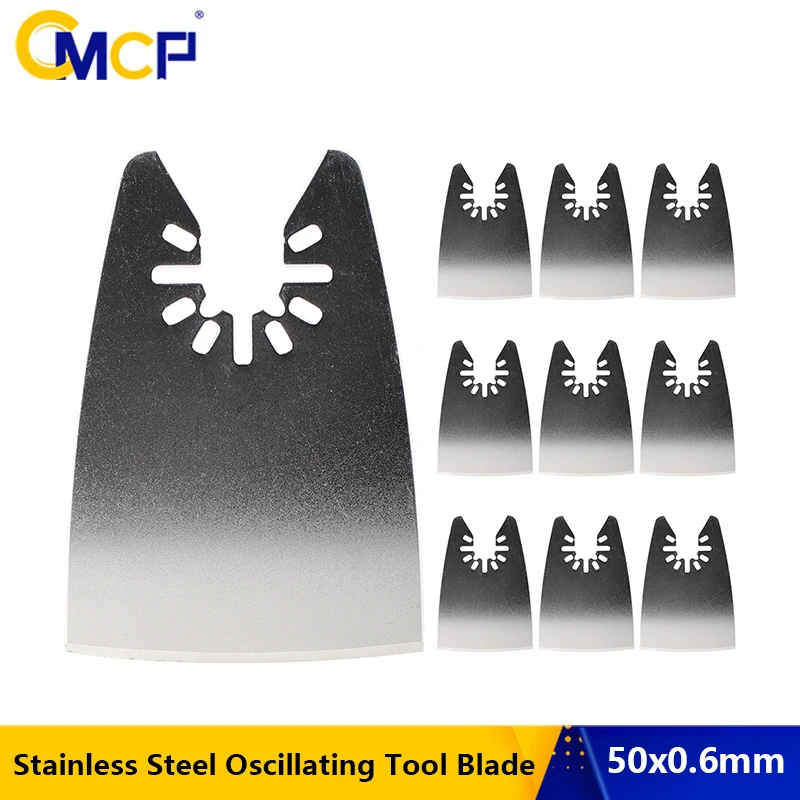 CMCP 1/2/5/10 Stück oszillierende Sägeblätter 50 mm Edelstahlschaber Multitool zum Entfernen von Farbmörtelkleber ‌