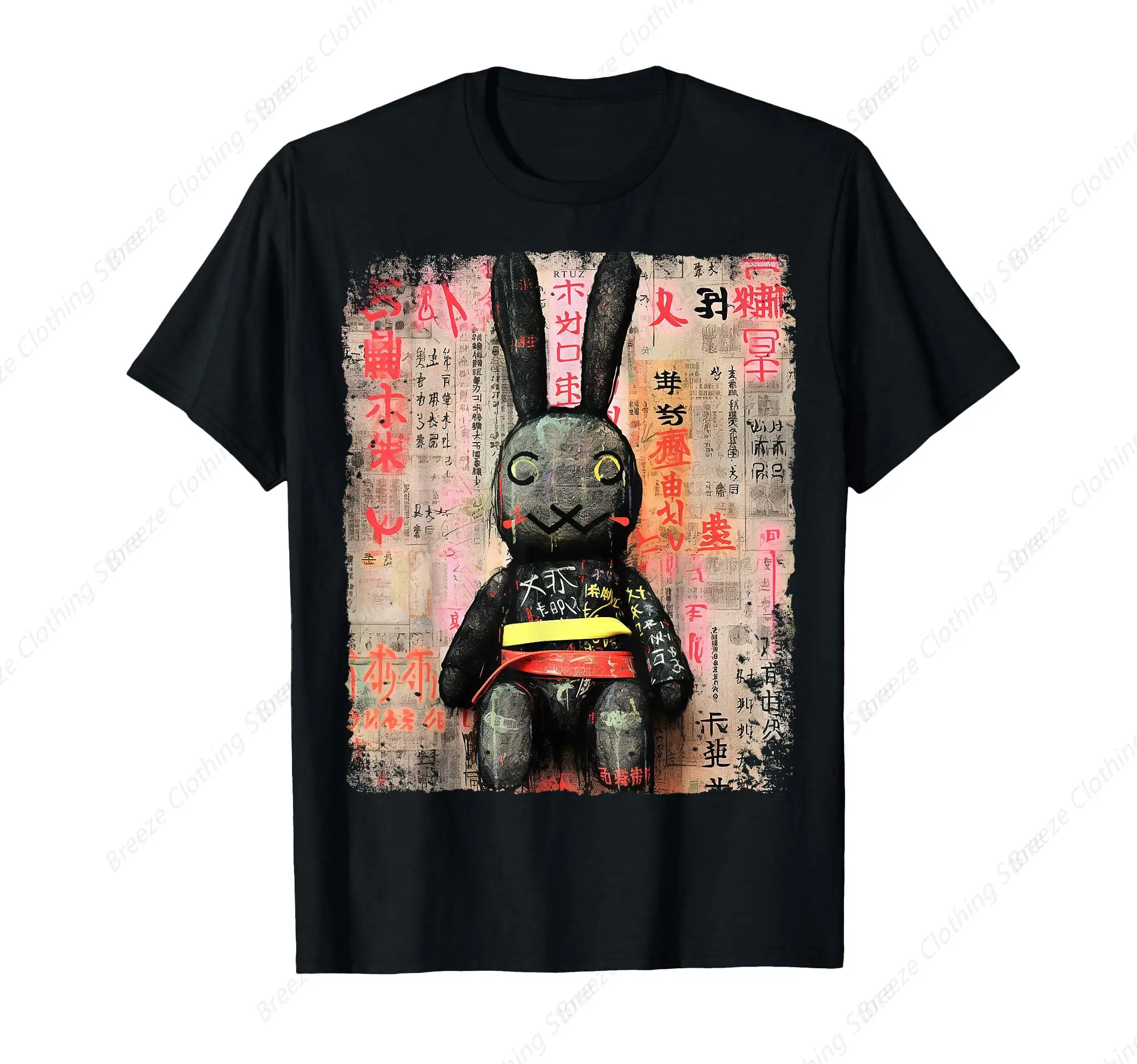 

Hip Hop Y2K Vintage Hipster Hare Streetwear Bunny Samurai T-Shirt