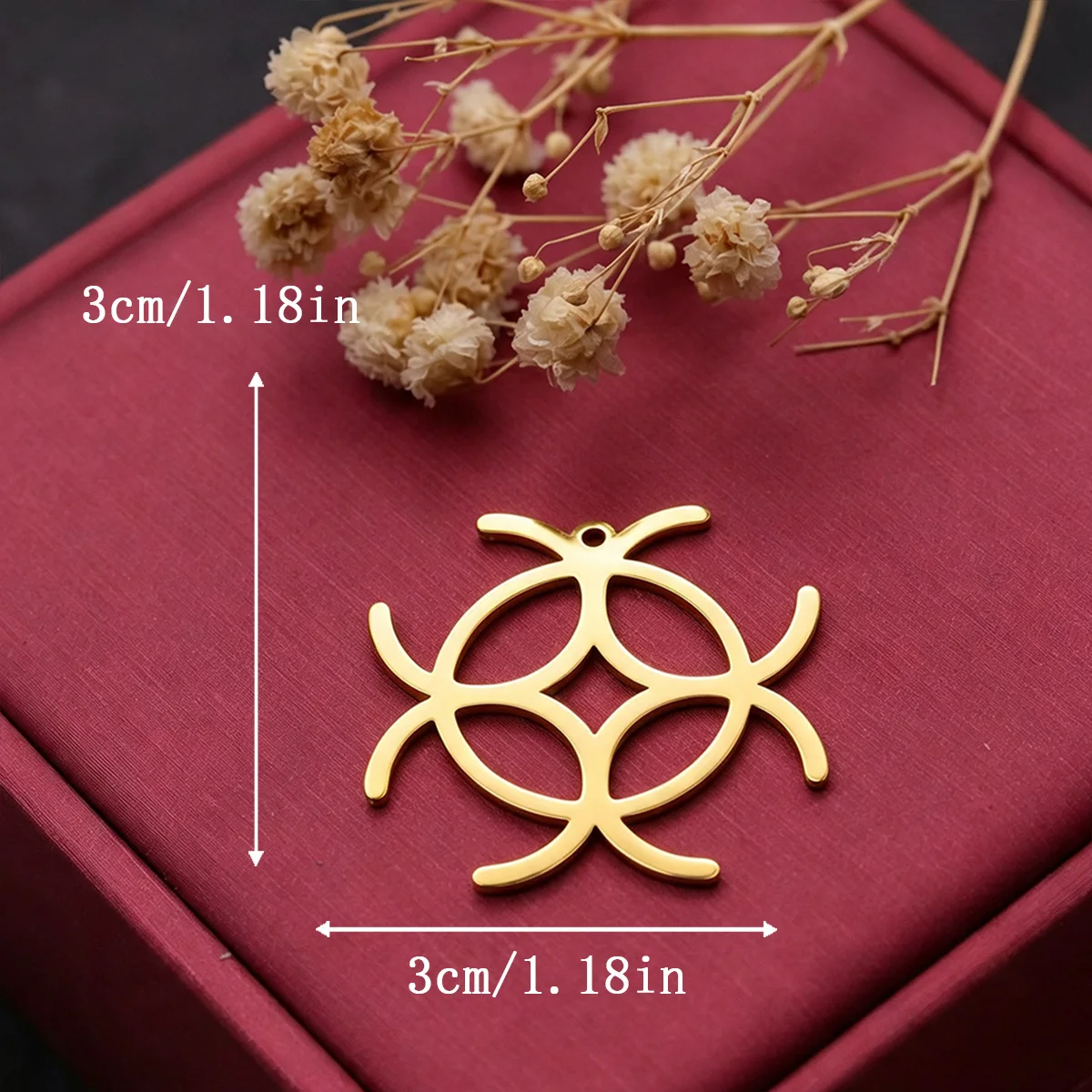 3pcs Celtic Knot Stainless Steel Charm Interwoven Geometric Pendant For DIY Necklace Earrings Jewelry Making Craft Supplies