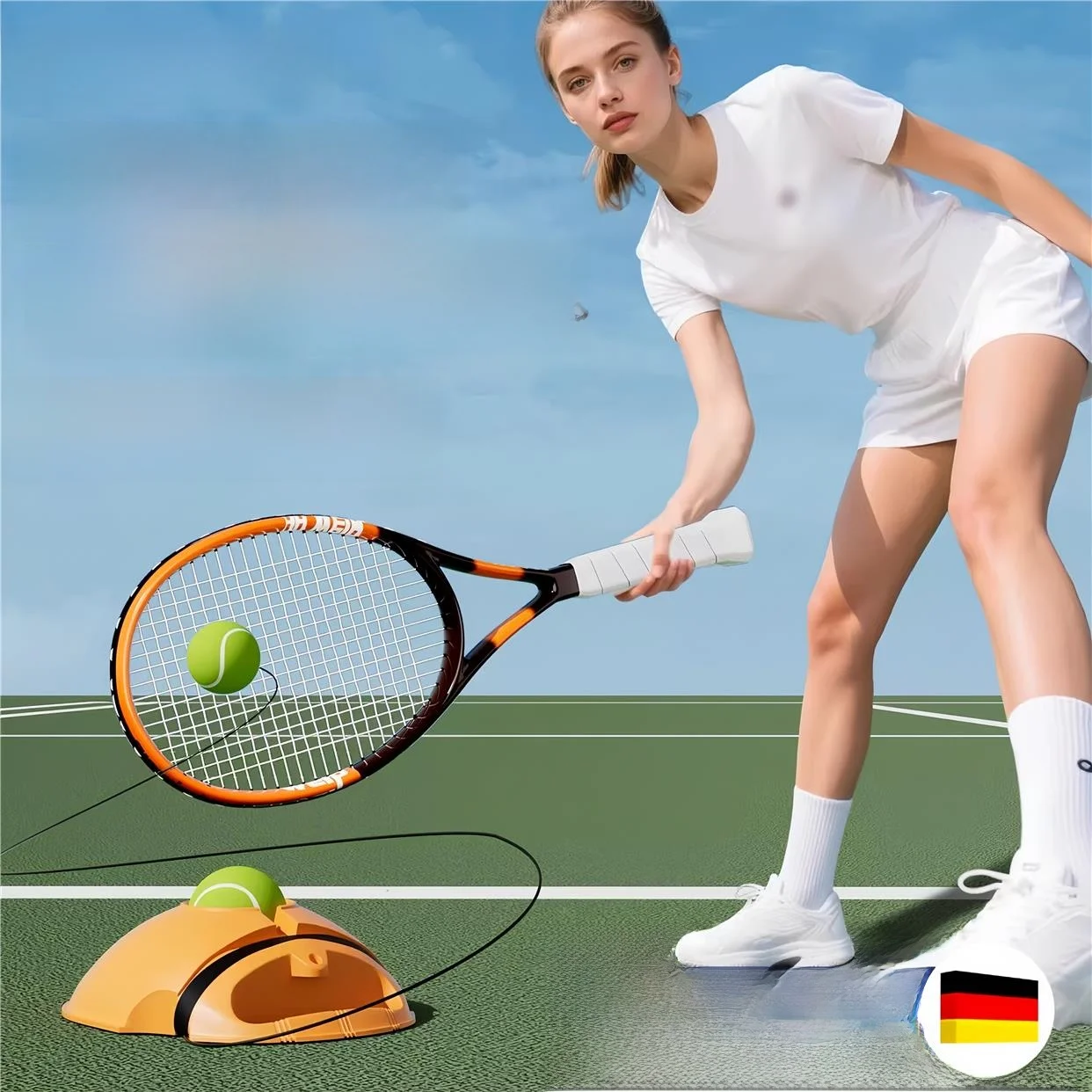 raquette-de-tennis-pour-adulte-entraineur-de-rebond-de-balle-elastique-pour-l'auto-entrainement-equipement-de-tennis-pour-un-seul-joueur-cadre-leger-en-fibre-de-verre