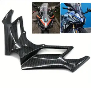 Motorcycle Carbon Fiber Front Cowl Wind Deflector - Aerodynamic Winglet with Radiator Grille for Enhanced Cooling & Airflow