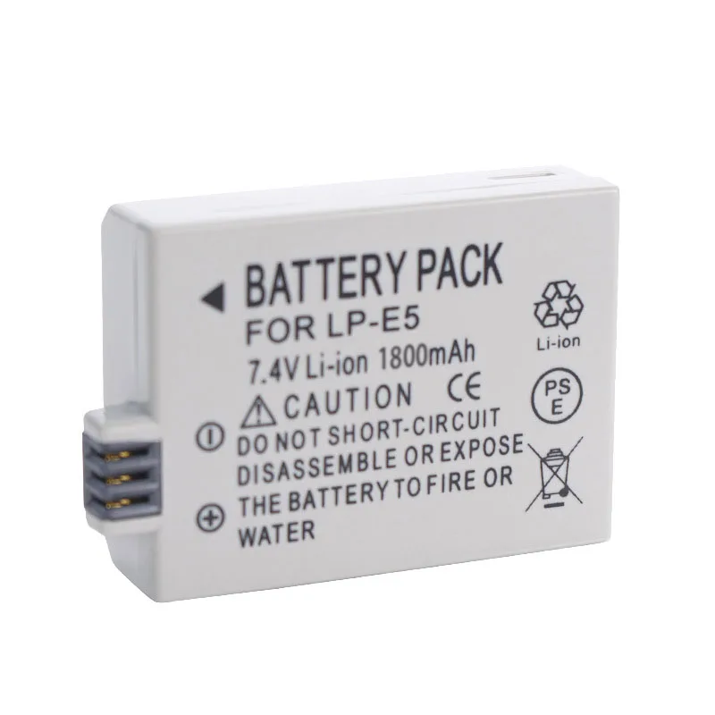 1800mAh LP-E5 LPE5 LP E5 Rechargeable Camera Battery For CANON 450D 500D 1000D Kiss X2 X3 F Rebel XS XSi T1i