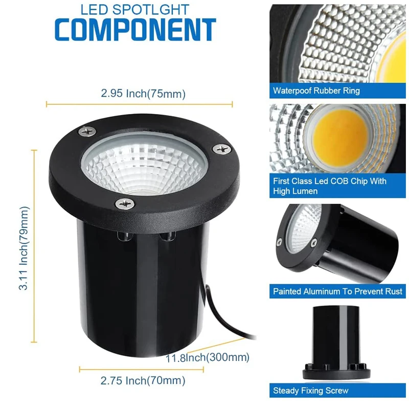 Nice Landscape Lights LED In-Ground Lamp 10W IP65 Waterproof Landscape Lighting Stair Deck Step Tree Path Garden Spotlight Outdo