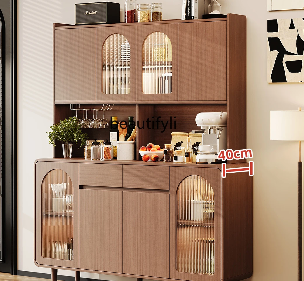 Solid Wood Sideboard Guest Restaurant Tea Cabinet Storage Small Size Water Bar Integrated Wall High Cabinet Locker