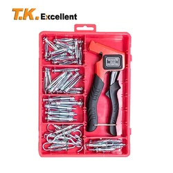 Hollow Drive Wall Anchor Screws, Heavy Duty Metal Setting Tool, Molly Bolt Anchors Gun Kit, Steel Nails Guns, 62Pcs