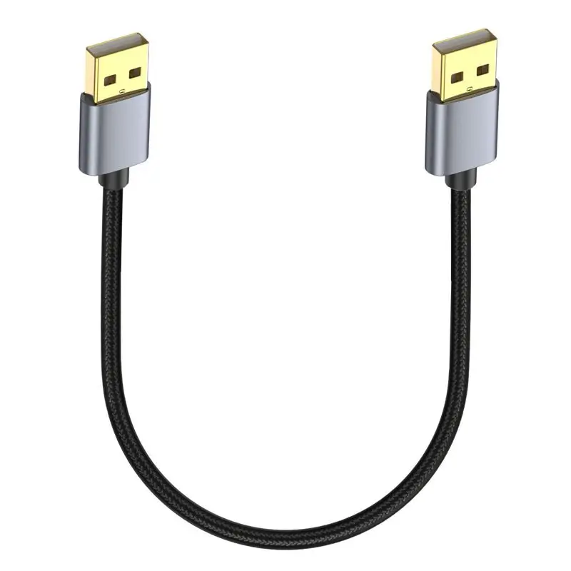 Cable de datos de disco duro macho a macho USB 2,0 tipo A de malla de algodón con carcasa de Metal chapada en oro 480Mbps para cámaras digitales, impresoras, Etc.