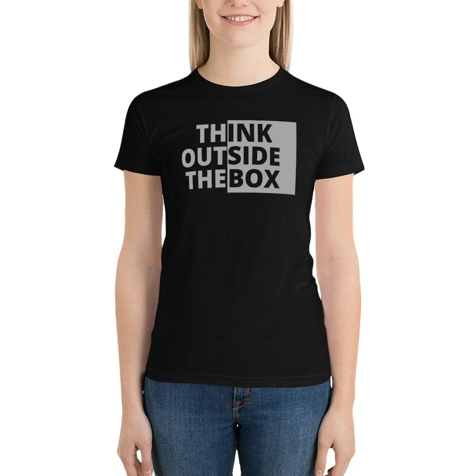 

Think outside the box T-Shirt lady clothes aesthetic clothes Short sleeve tee Woman T-shirts