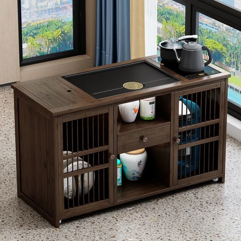 Tea side table kettle integrated tea cabinet set
