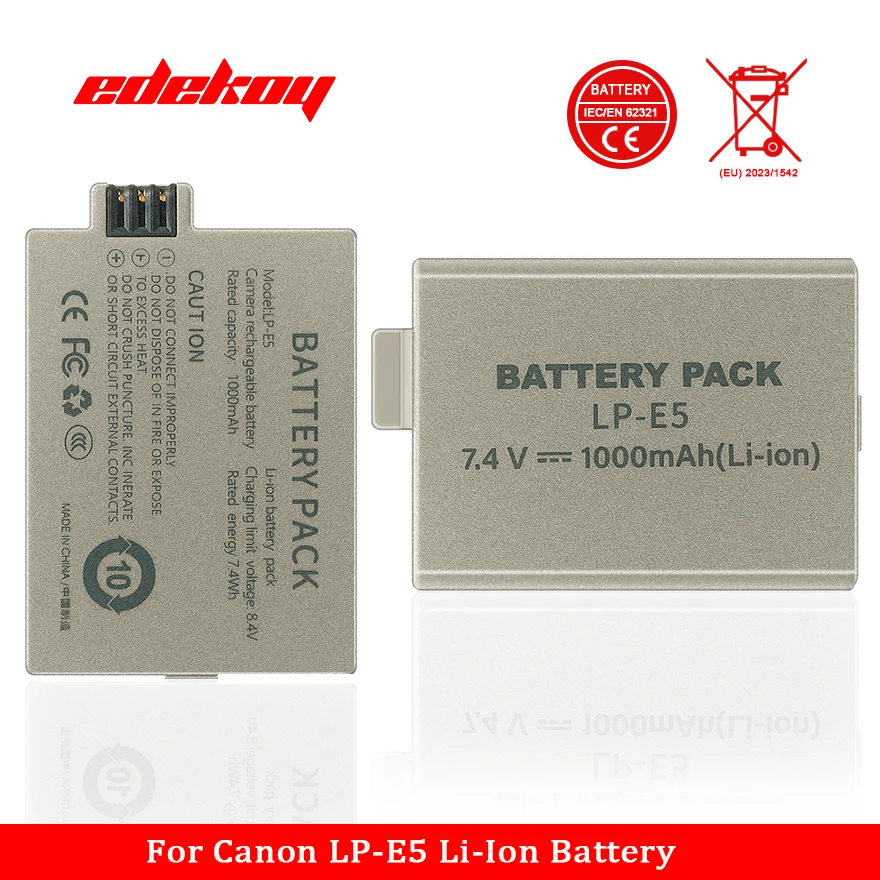 LP-E5 LPE5 Battery for Canon EOS 450D 500D 1000D,ebel XSi, T1i, XS, KISS Digital X2, X3, F DSLR Camera Batterie