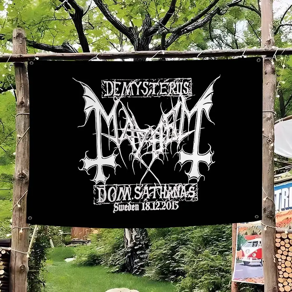 Mayhem Death Rock Band Kleines Cheerleading-Banner Handgezogene Flagge Outdoor-Atmosphäre-Flaggen