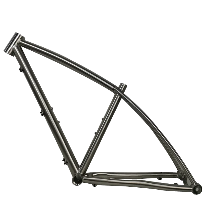 

700c Cyclocross Titanium Bicycle Frame with Curve Top Tube and Seatstay Design