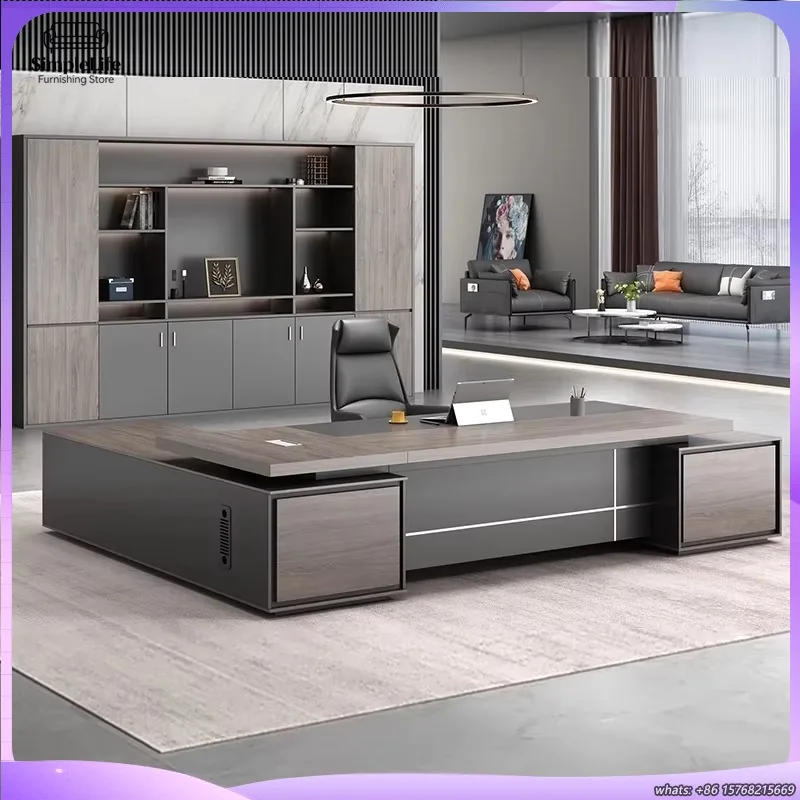 

High End Melamine Faced Office Desk Executive Boss Table Modern Management Workstation Professional Standing Desk