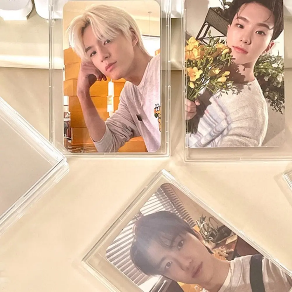 Fashion Acrylic Card Holders Transparent Display Card Storage Box Snap on type Trading Cards Sleeves Card