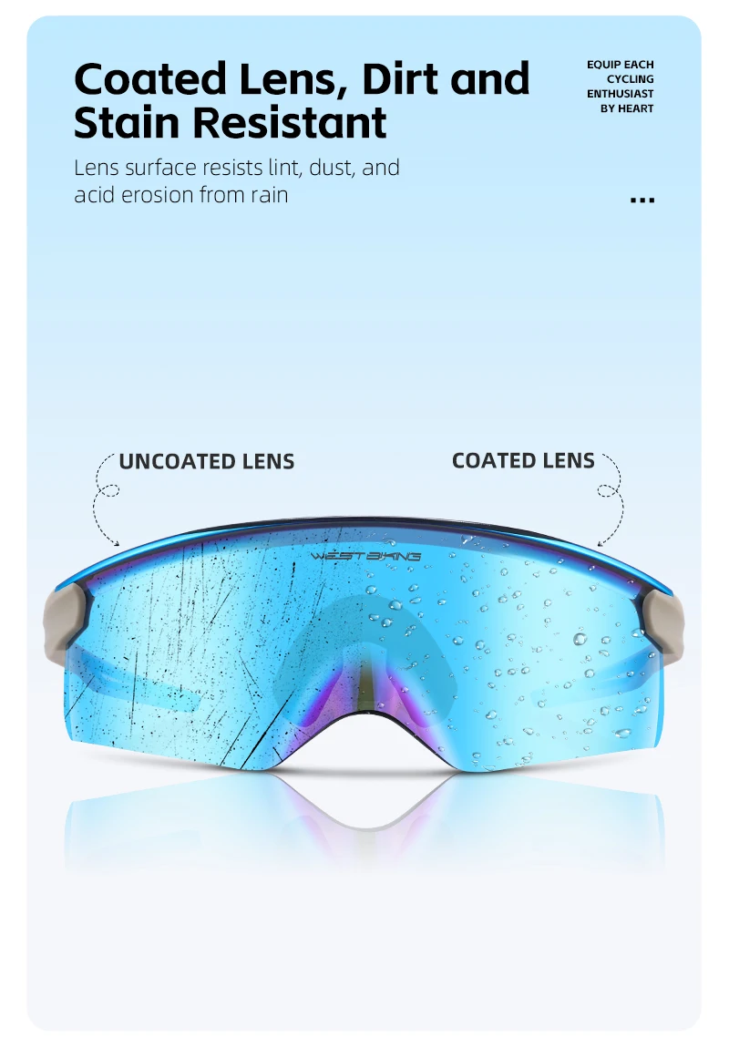 WEST BIKING Aero Beak Fahrradbrille HD-Beschichtung TR90-Rahmen Winddichte Fahrradsonnenbrille UV400-Schutz für Rennrad MTB Laufen – Detail 4