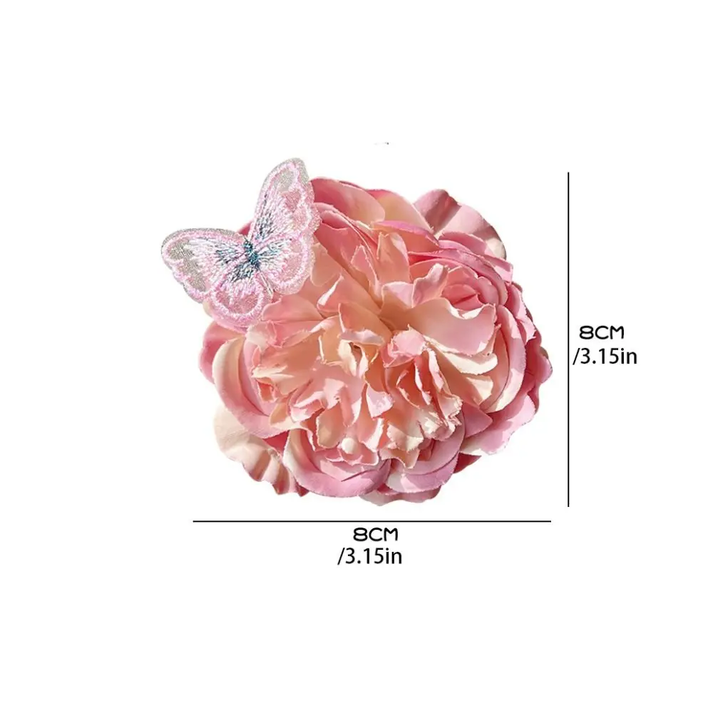 Personalized Rhinestone Simulation Flower Hair Claw Feather Butterfly Rose Hair Clip Headdress Cloth Large Shark Clip Girl