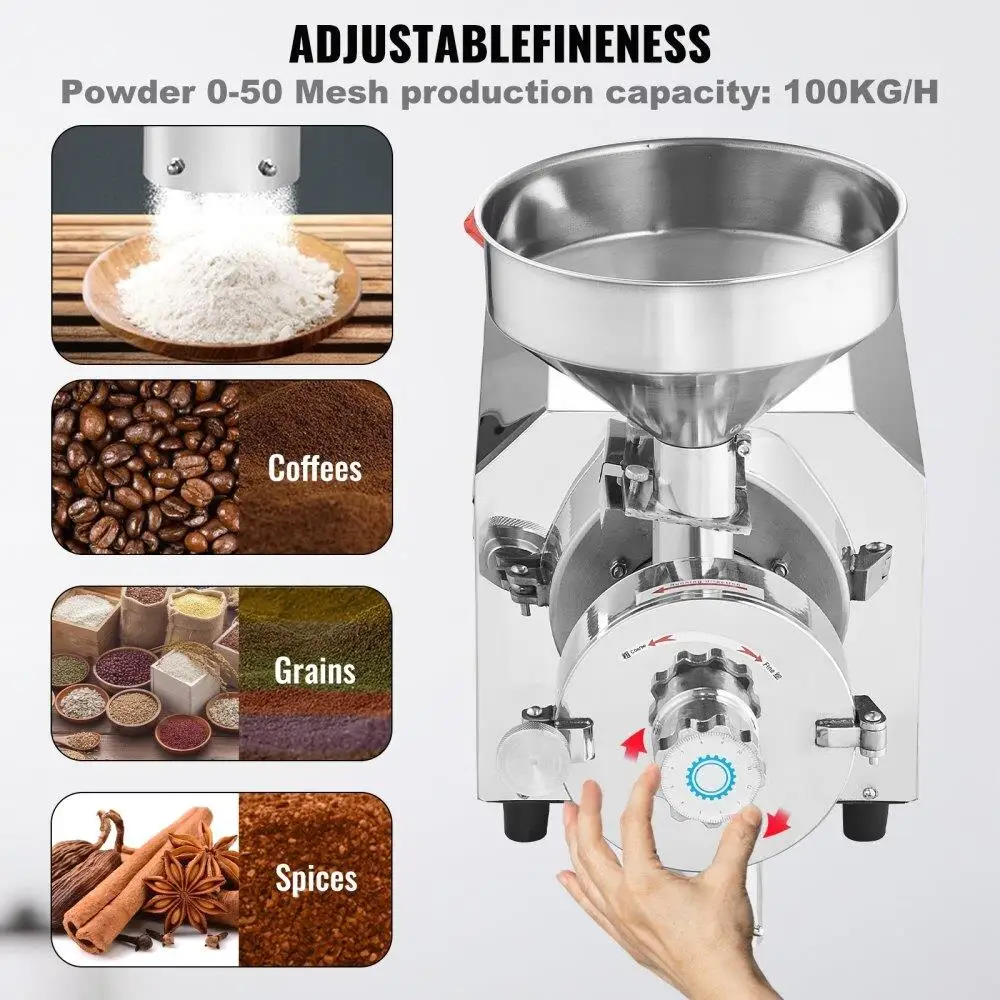 High Power Grain Grinder 3000W  Processing Mill for Flour and Spices