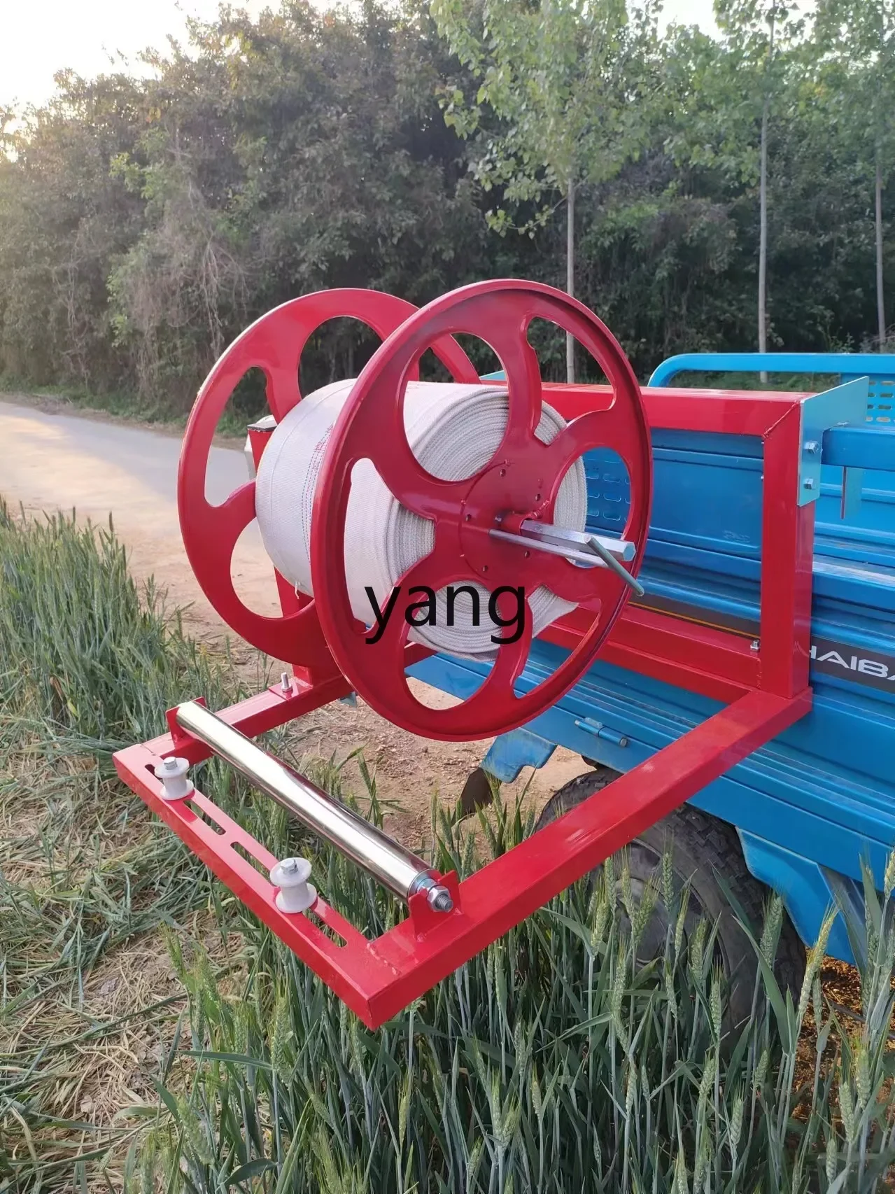 

LTT electric hose rewinder width adjustable belt drop, irrigation coil