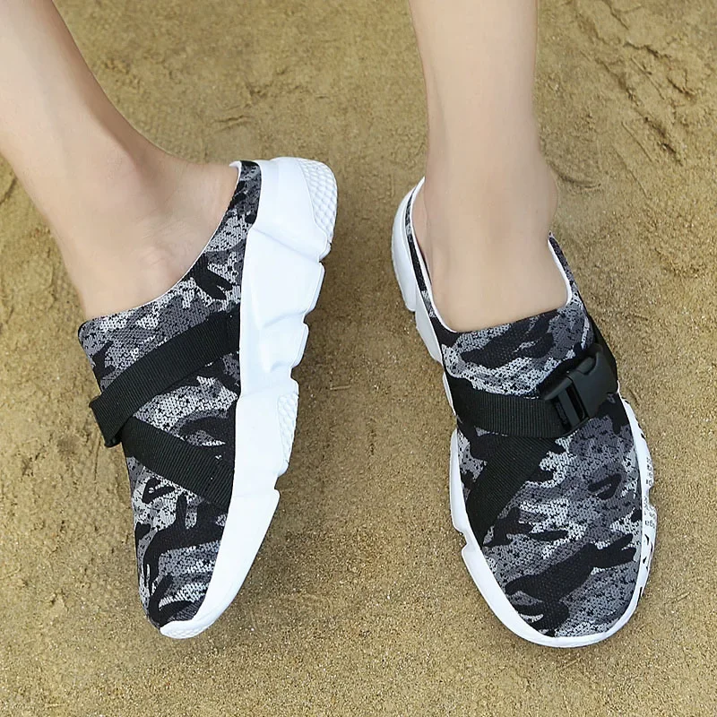 2024 Beach Slip on Shoes Men Big Size Sneakers Comfort Air Mesh Shoes Mens Brands Light Clogs Sneakers Man Summer Outdoor A-032