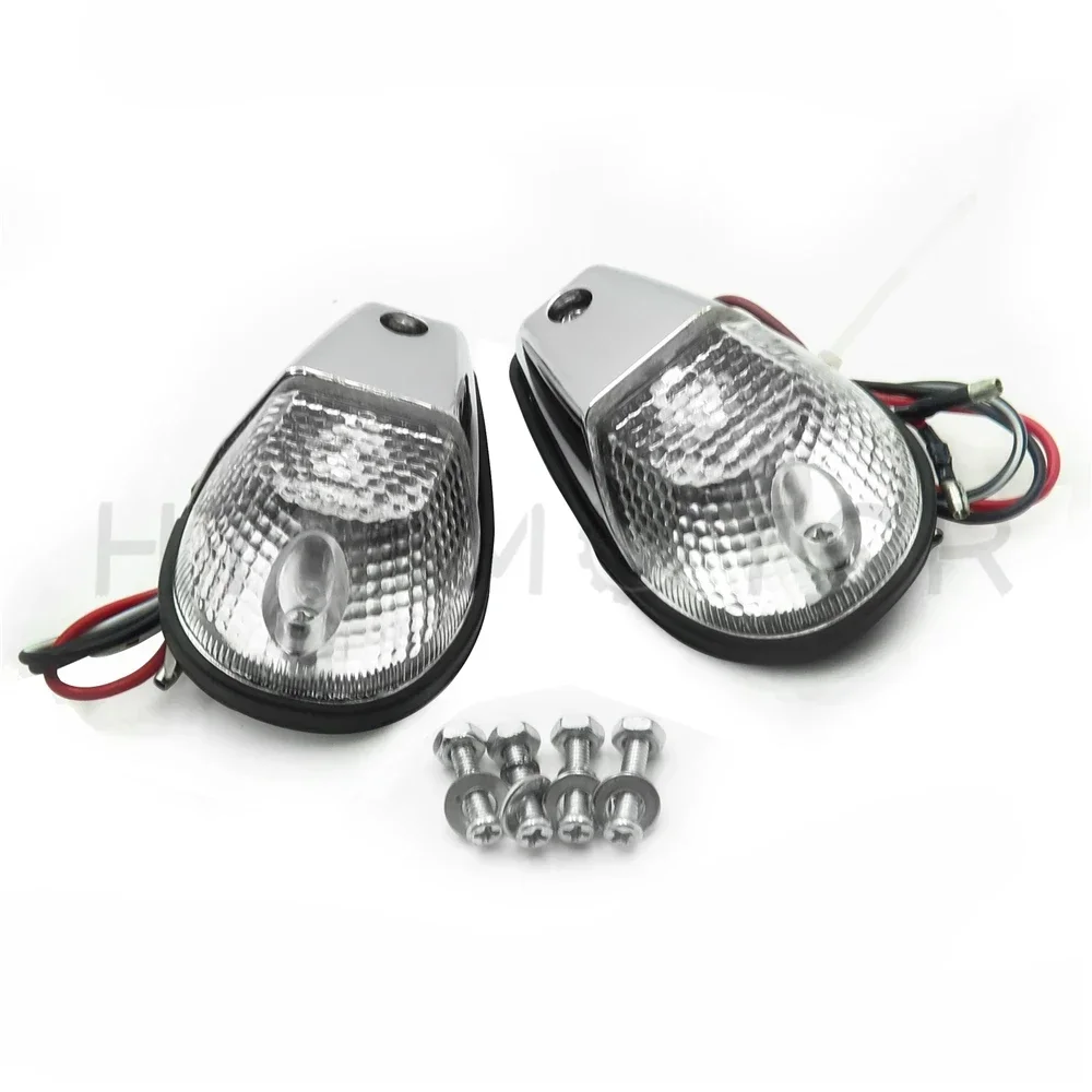 Clear Flush Mount Turn Signals Blinker Light for Universal Sportbikes Chromed Motorcycle Parts