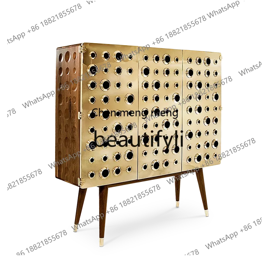 

Hot sales Postmodern light luxury clothing store decorative cabinet luxury gold high-end club hotel villa dining cabinet
