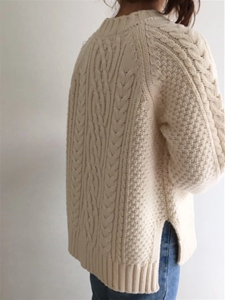 Sweater Women Winter Pullover Girls Sweater Oversize Knitting Tops Vintage Long Sleeve Fall Female Knitted Outerwear Warm Pull