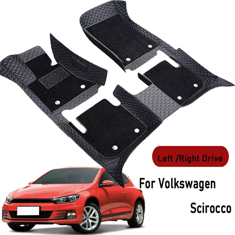Auto-Fußmatten für Volkswagen Scirocco 2009 2010 2011-2017 Customauto Fußpolster Automobil-Teppichbezug Innenausstattung Zubehör