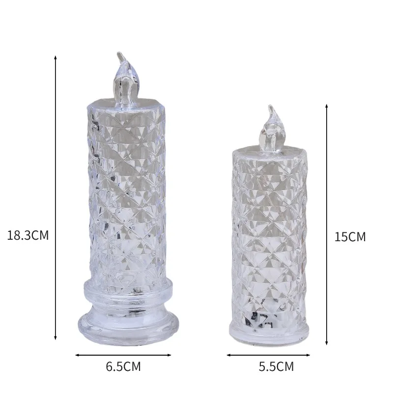Wedding Party Birthday Xmas Halloween Decor Crystal Candles LED Light Transparent Flameless Battery Power Lantern Night Lamp - Image 6