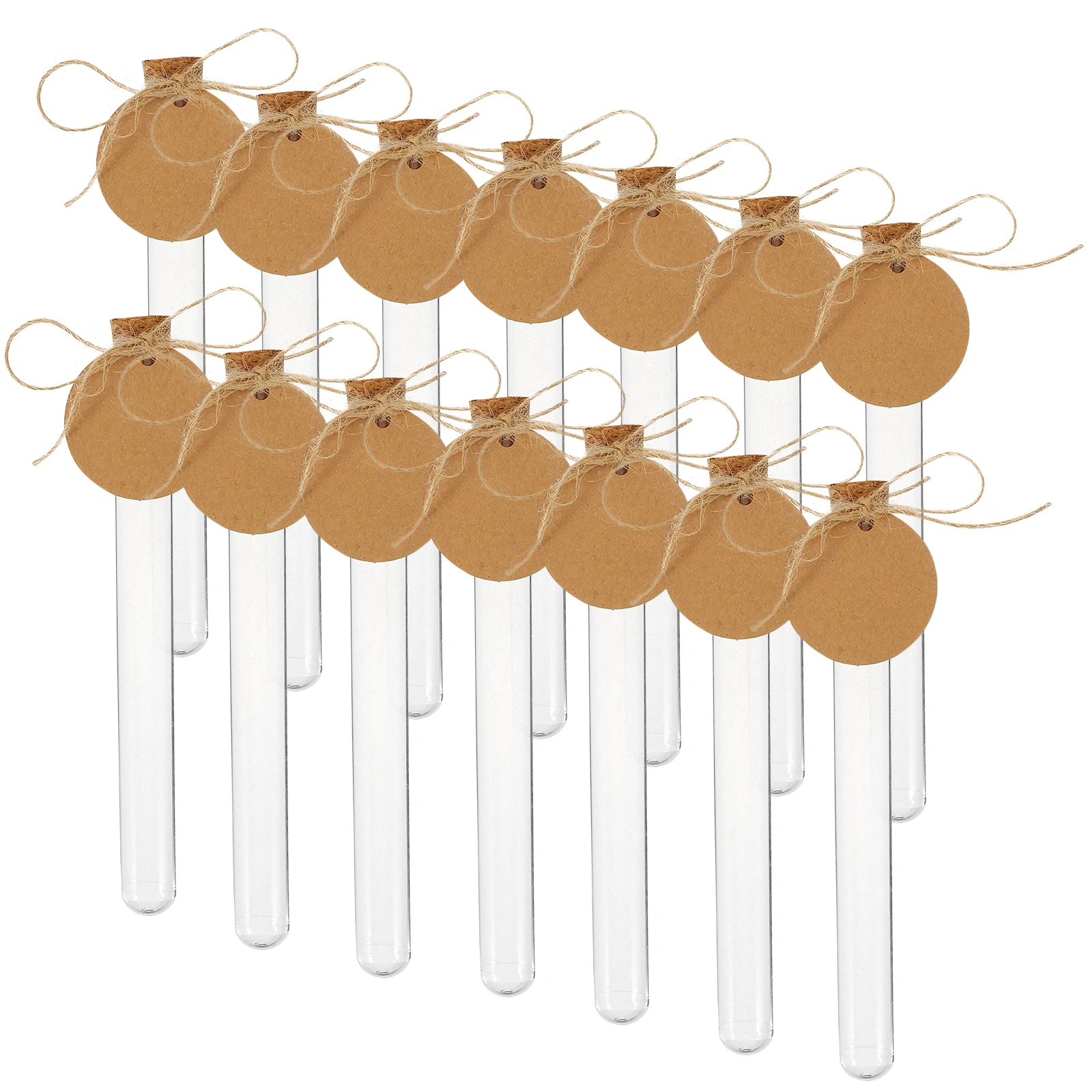 

Test Tube Set Clear Plastic Tubes for Crafts with Cork Chewing Gum Lids Paper Labels