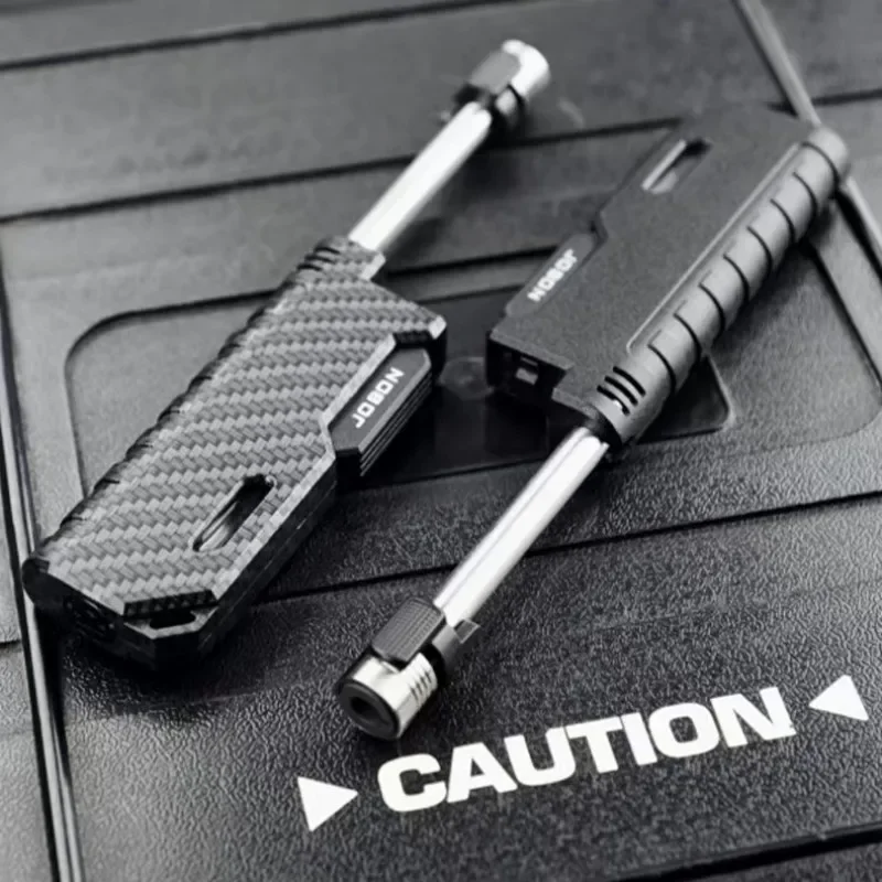 Retractable Windproof Lighter Jet Blue Flame, Safety Lock, Visible Air Window & Adjustable Flame Size Cigarette Igniter