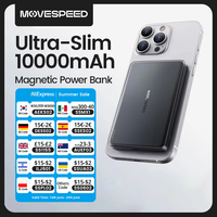 MOVESPEED S10 Slim Magnetic Power Bank 10000mAh PD20W Portable Charger Wireless External Battery for iPhone 16 Samsung Powerbank
