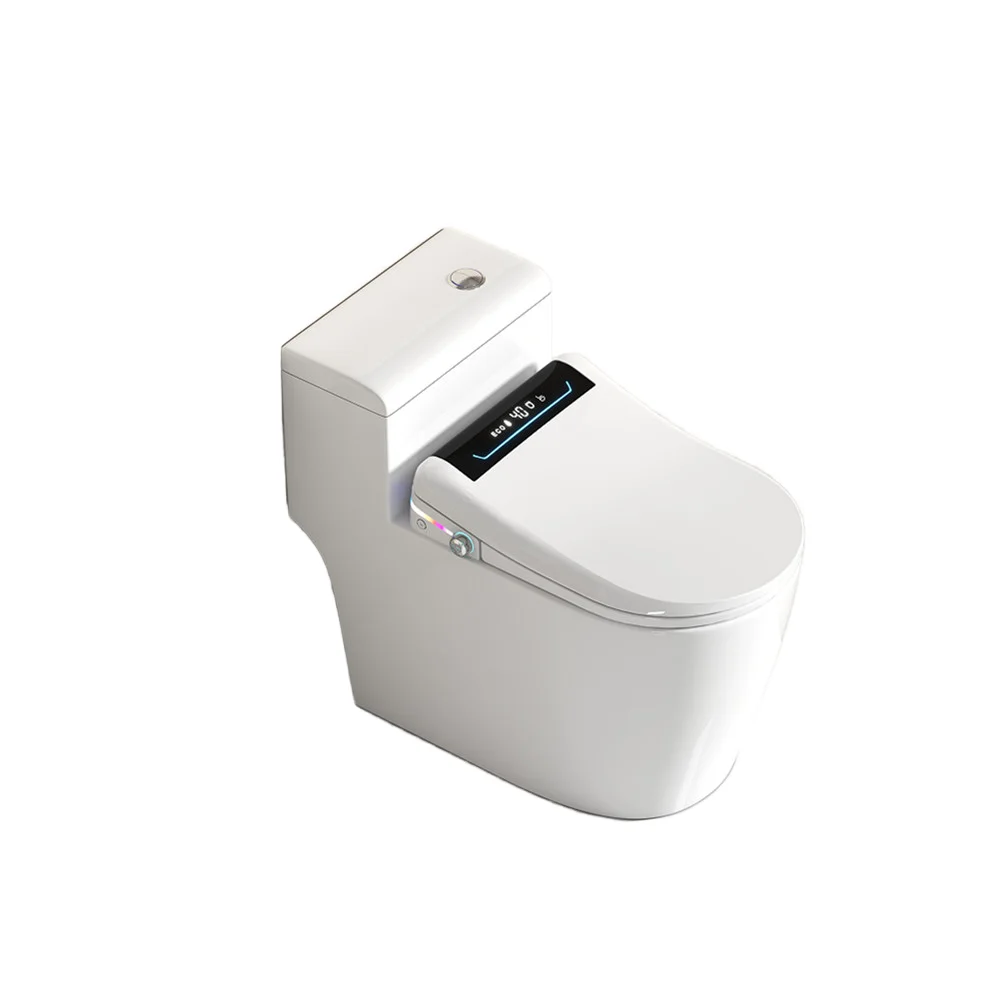 Smart Elongated Toilet Seat Cover with Constant Temperature Heating Slow-Closing Function and PP Seat Ring Flushing Covers