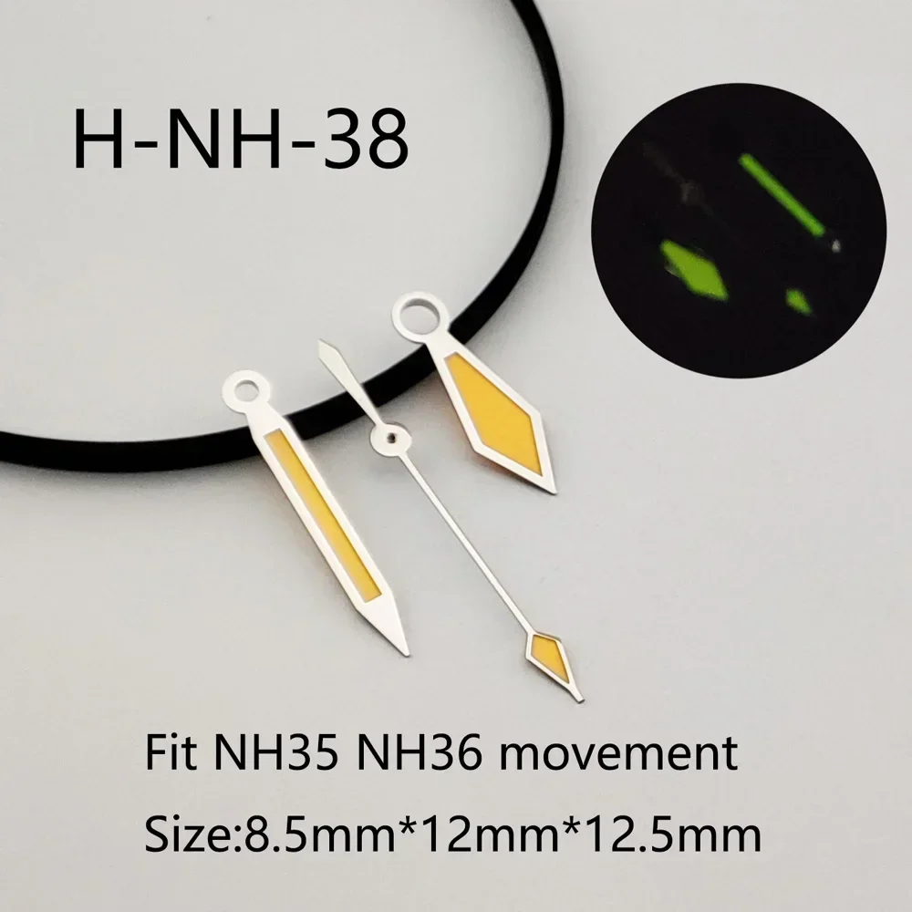 NH35 Lancette Puntatore Ago SUB/SKX007 Lancette dell'orologio Accessori per orologi luminosi verdi adatti per lancette dei secondi Nh35 Movimento Nh36