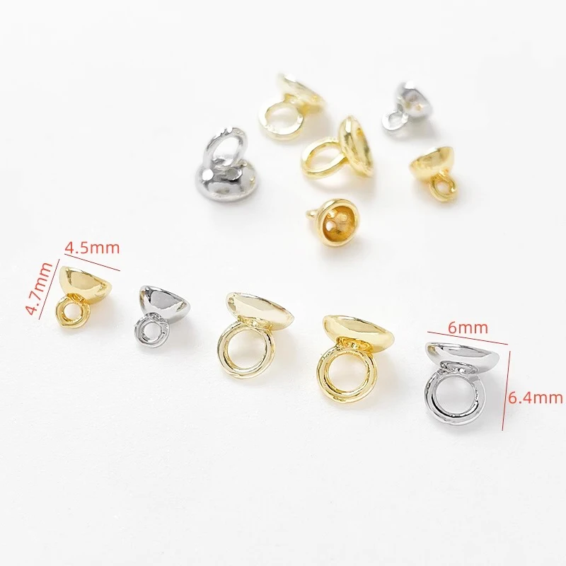 10 Pieces Brass Gold-plated Threaded Closed Loop Connection for Hanging Rings DIY Produces Materials for Jewelry Accessories