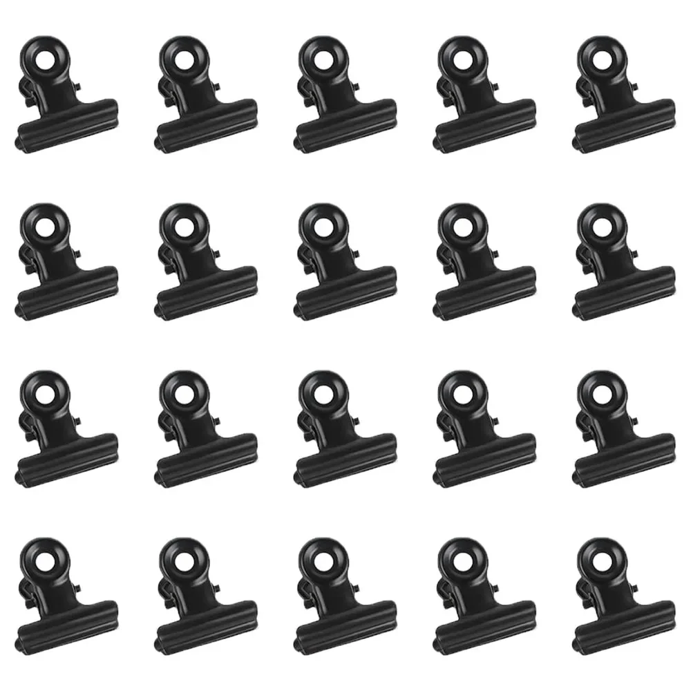 20Pcs Metal Hinge Clip, 22mm 31mm Black Bulldog Clip with Power Spring Metal Letter Clip Small Paper Clip Clip,