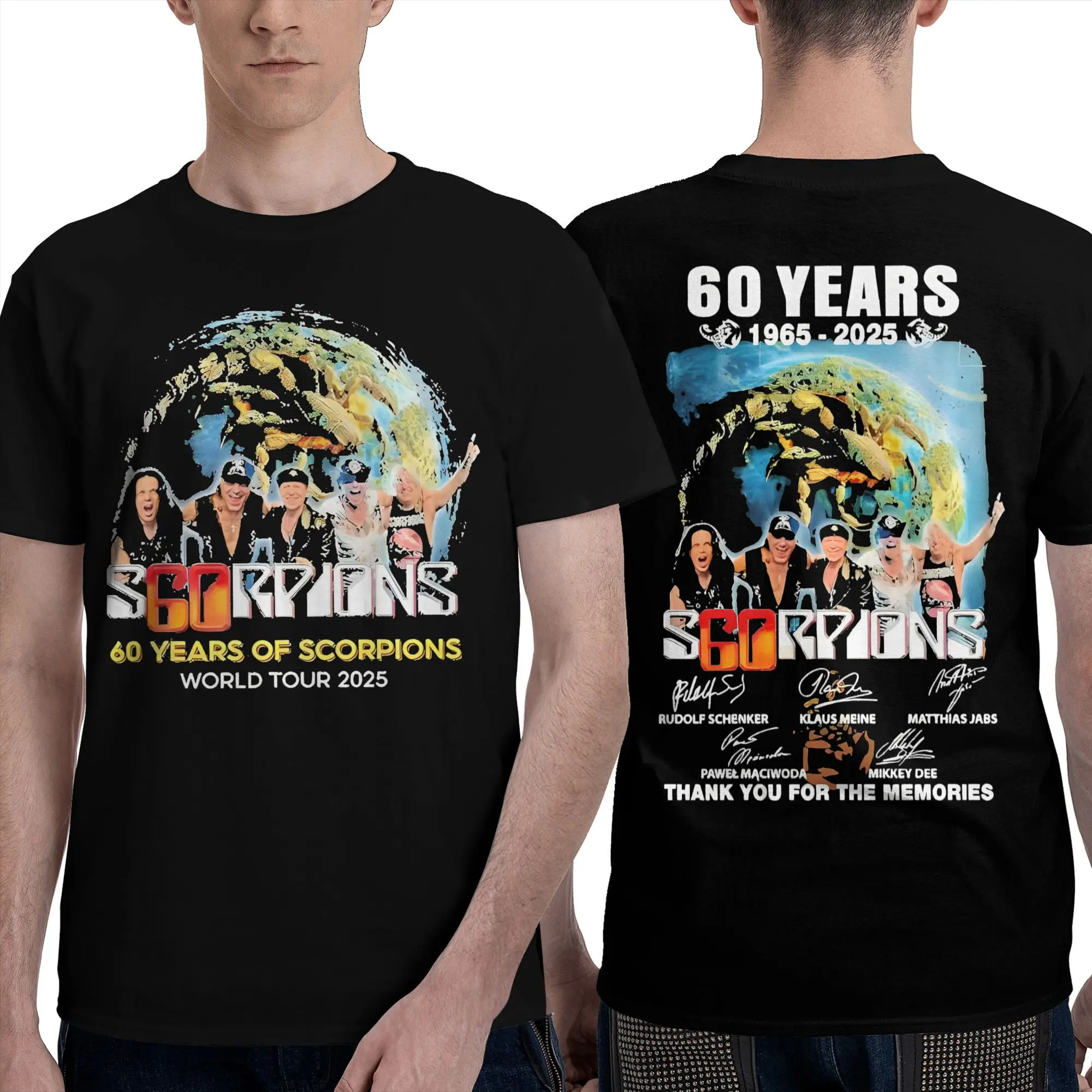 Streetwear T-Shirt New SCORPIONS 60 YEARS TOUR 2025 Cotton T Shirts Trending Tee Shirt for Couple Summer Short Sleeve Top Tees