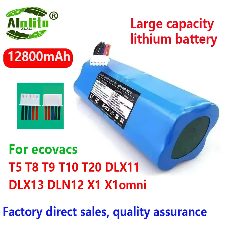 2025 14.8V 9800 12800mAh battery For ecovacs deebot T5 T8 T9 T10 T20 DLX11 DLX13 DLN12 X1 X1omni X1turbo Sweeping Robot Battery