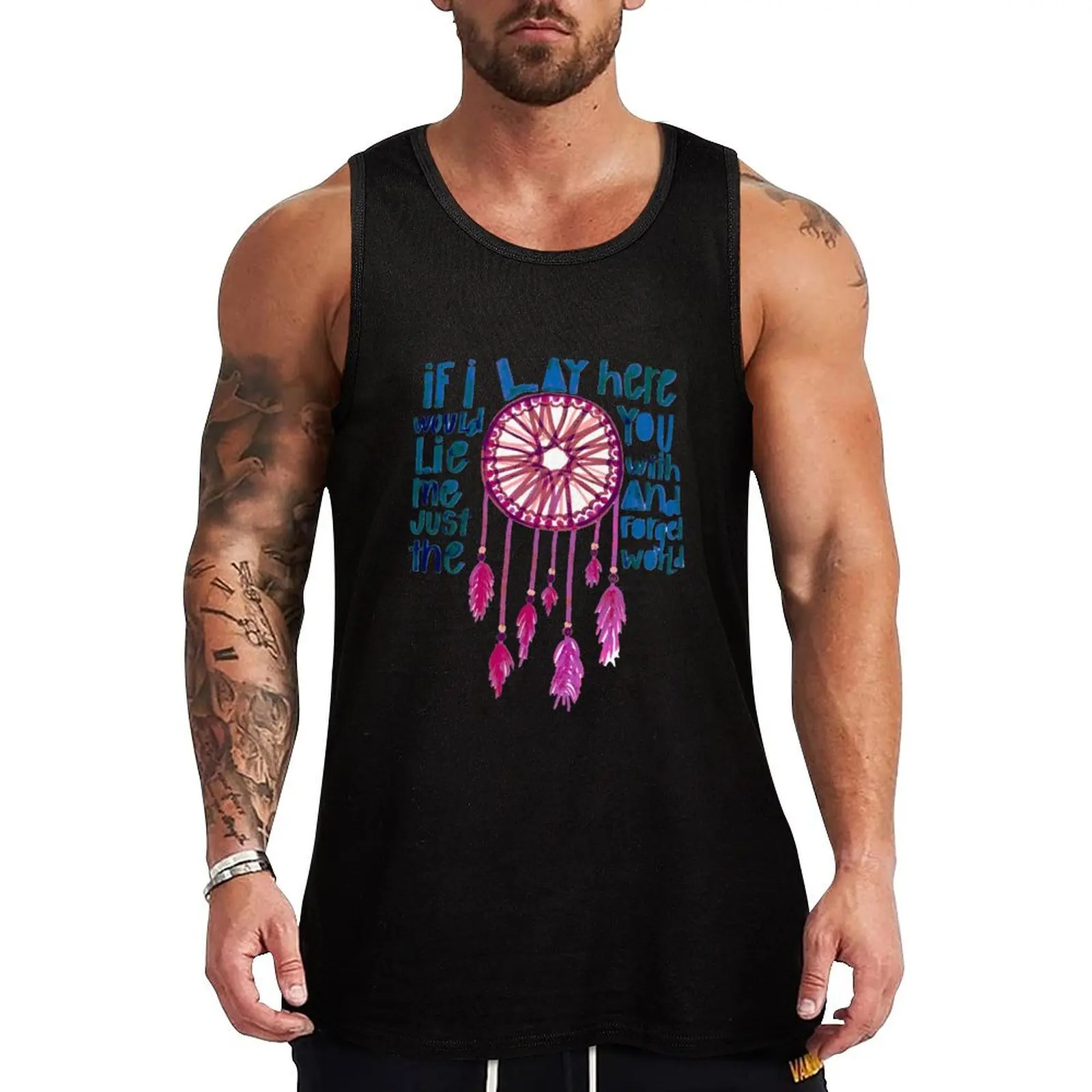 

IF I LAY HERE Chasing Cars by Snow Patrol lyrics Tank Top Daily Casual Tank Top Relaxed Fit Sleeveless Summer