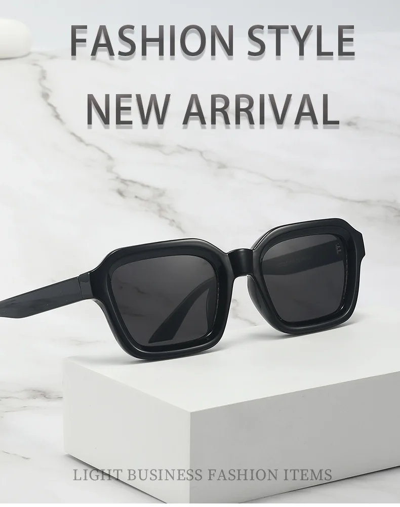 JNPCXI Quadratische Sonnenbrille für Damen und Herren, grauer Rahmen, Damenmarken-Sonnenbrille, trendige Outdoor-Brille – Detail 1
