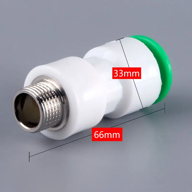 Ppr pipe quick connector direct-inserted non-hot-melt 20MM external thread to 20MM quick-inserted straight-through water pipe