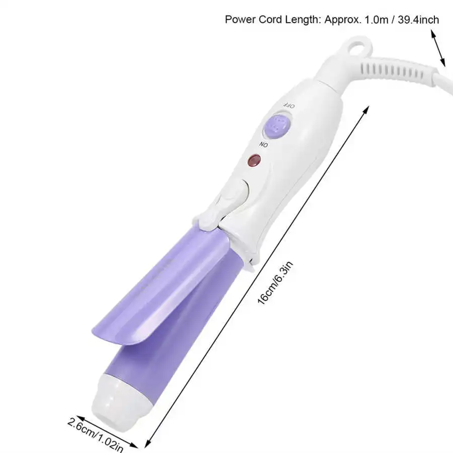أداة تجعيد الشعر الكهربائية الصغيرة المحمولة أداة تصفيف الشعر الشخصية ترموستاتي متموجة السيراميك مكواة تجعيد الاتحاد الأوروبي التوصيل جديد