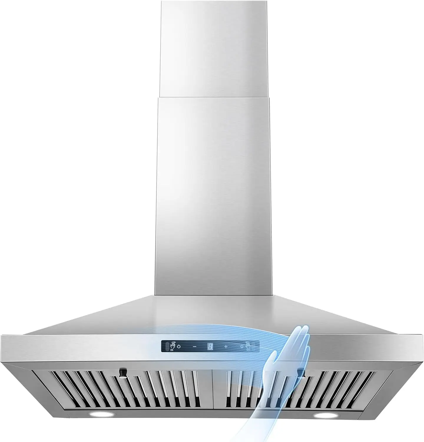 24/30 Inch Wall Mount 450CFM Stainless Kitchen Vent Gesture Sensing & Touch Control 3 Speed Range Hood