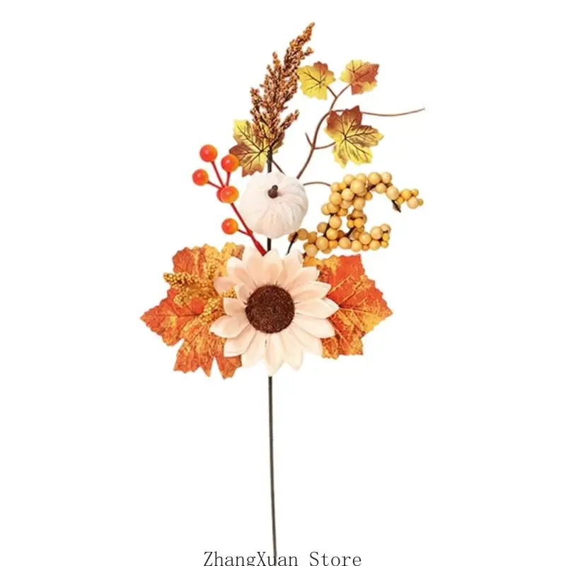 Künstliche Herbstblumen, Erntedank-Blumenstiel für Tisch, und Zimmer, 3 x – Detail 8