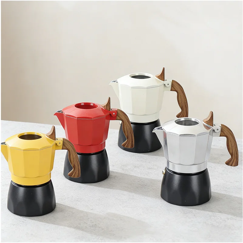 

Double Valve Coffee Moka Pot 6th Generation Pressure Boost Valve Espresso Portable Maker Home Camping Italian Multiple Colors